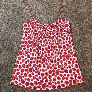 Diane Von Furstenberg Silk ladybug tank top